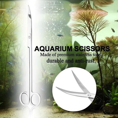 Long Aquarium Scissors for Plants 9.8 inches, Aquascaping Scissors Curved, Aquarium Plant Trimmer, Aquascape Tools, Terrarium Tools for Plants in Saudi Arabia