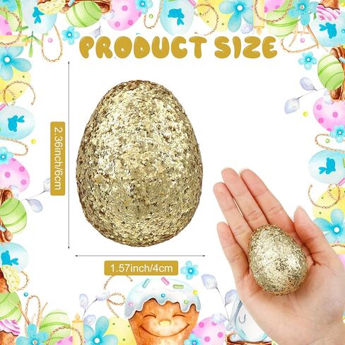 30 Pcs Glitter Easter Eggs 2.3 Inch Plastic Easter Eggs Fillable Hunt Basket Stuffer for Holiday Decor Craft Projects in Saudi Arabia
