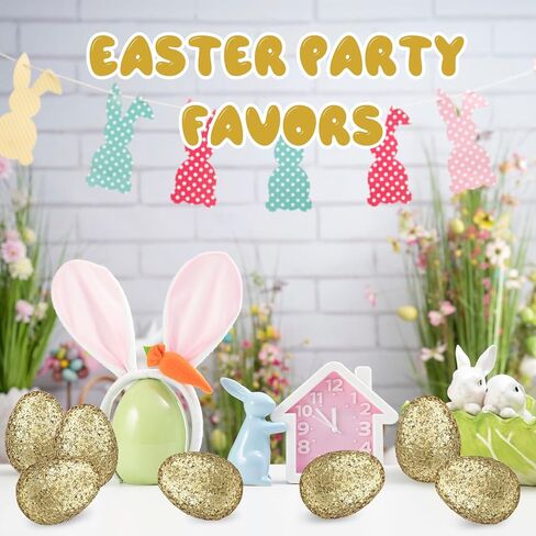 30 Pcs Glitter Easter Eggs 2.3 Inch Plastic Easter Eggs Fillable Hunt Basket Stuffer for Holiday Decor Craft Projects in Saudi Arabia