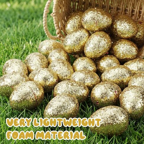 30 Pcs Glitter Easter Eggs 2.3 Inch Plastic Easter Eggs Fillable Hunt Basket Stuffer for Holiday Decor Craft Projects in Saudi Arabia
