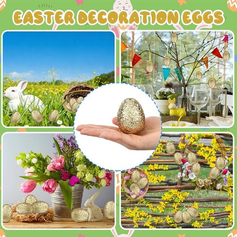 30 Pcs Glitter Easter Eggs 2.3 Inch Plastic Easter Eggs Fillable Hunt Basket Stuffer for Holiday Decor Craft Projects in Saudi Arabia
