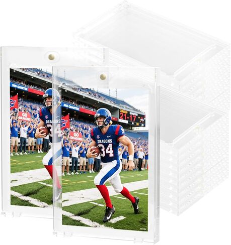 55PT Magnetic Card Holder - 18 Pack, One Magnetic Touch Card Holders for Trading Cards, Hard Plastic 55 pt Cards Protection Sleeves for Football Baseball Basketball Sports Game in Saudi Arabia