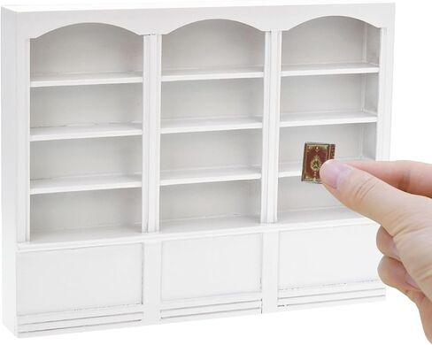 iLAND Dollhouse Bookshelf 1/12 مقياس أثاث بيت الدمى رف كتب خشبي صغير للكتب المصغرة خزانة الكتب الصغيرة 1/12 مقياس الملحقات مكتبة صغيرة بيت الدمية غرفة المعيشة رف الكتب الهدايا المصغرة in Kuwait