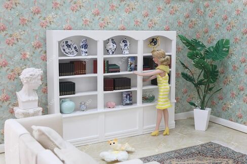 iLAND Dollhouse Bookshelf 1/12 مقياس أثاث بيت الدمى رف كتب خشبي صغير للكتب المصغرة خزانة الكتب الصغيرة 1/12 مقياس الملحقات مكتبة صغيرة بيت الدمية غرفة المعيشة رف الكتب الهدايا المصغرة in Kuwait