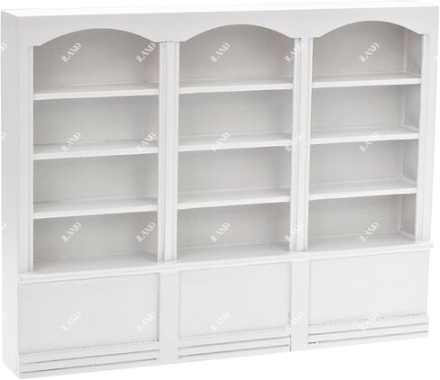 iLAND Dollhouse Bookshelf 1/12 مقياس أثاث بيت الدمى رف كتب خشبي صغير للكتب المصغرة خزانة الكتب الصغيرة 1/12 مقياس الملحقات مكتبة صغيرة بيت الدمية غرفة المعيشة رف الكتب الهدايا المصغرة in Kuwait