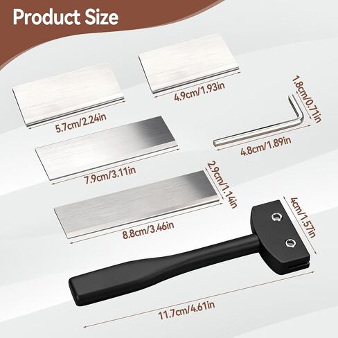 6 قطع من أدوات تقطيع الجلد، أداة قطع جلدية دقيقة مع رأس قطع قابل للاستبدال بطول 49 مم/ 57 مم/ 79 مم/ 88 مم، أداة قطع مستقيمة للأحزمة والحرف اليدوية والعمل بنفسك in Kuwait