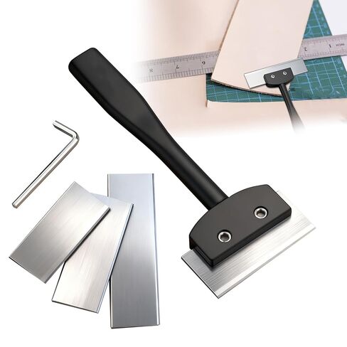 6 قطع من أدوات تقطيع الجلد، أداة قطع جلدية دقيقة مع رأس قطع قابل للاستبدال بطول 49 مم/ 57 مم/ 79 مم/ 88 مم، أداة قطع مستقيمة للأحزمة والحرف اليدوية والعمل بنفسك in Kuwait