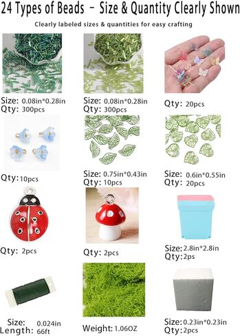 ZCYZXJY Beaded Plant Kit for Adults, Glass Beads Plant Making DIY Craft Kit with Pots & Foam, Handmade Beaded Succulent and Hanging Vine Decor, Creative Gift for Plant Lovers in Saudi Arabia