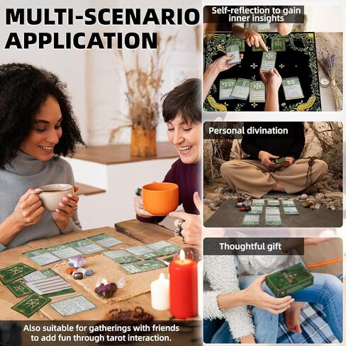 121 قطعة من بطاقات التاروت، أداة دليل سطح التارو للمبتدئين، هدية روحية (8 أنواع من تخطيطات بطاقات التارو مع التعليمات) in Kuwait