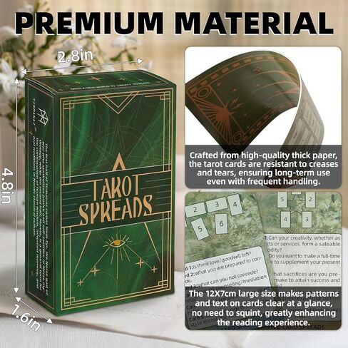 121 قطعة من بطاقات التاروت، أداة دليل سطح التارو للمبتدئين، هدية روحية (8 أنواع من تخطيطات بطاقات التارو مع التعليمات) in Kuwait