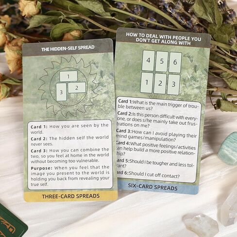 121 قطعة من بطاقات التاروت، أداة دليل سطح التارو للمبتدئين، هدية روحية (8 أنواع من تخطيطات بطاقات التارو مع التعليمات) in Kuwait