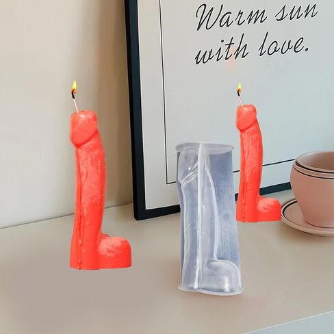 Penis Silicone Candle Molds,Novelty Men Genital Transparent Mould Tray,3D Silicone Mould,DIY Creative Candle Deco Adult Themed Parties Gifts in Kuwait