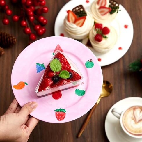 Vesici Paint Your Own Ceramic Plates Kit Includes 4 Porcelain Plates, 3 Paint Brushes and 12 Acrylic Paints & 1 Black Gift Box & 1 Palette Paintable for Birthday Christmas DIY Gifts Adults (7 Inch) in Saudi Arabia