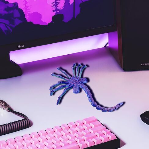 حيوانات مطبوعة ثلاثية الأبعاد - ألعاب Facehugger لديكور الهالوين، تمثال لعبة حيوانات مرنة، مفاصل متحركة، ألعاب تململ، ديكور مكتب المنزل والمكتب، هدايا عيد الميلاد وحفلات عيد الميلاد in Kuwait