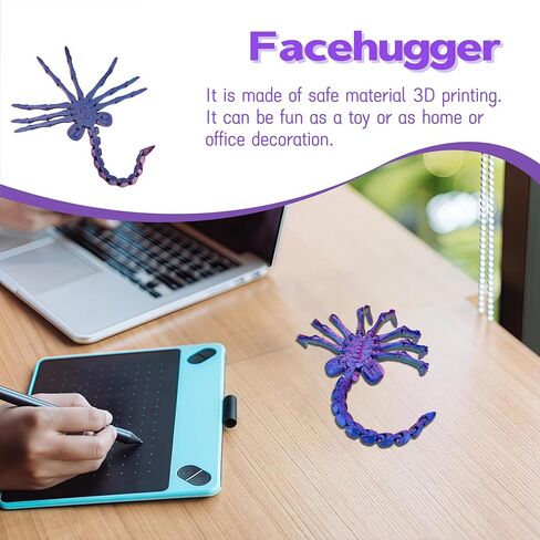 حيوانات مطبوعة ثلاثية الأبعاد - ألعاب Facehugger لديكور الهالوين، تمثال لعبة حيوانات مرنة، مفاصل متحركة، ألعاب تململ، ديكور مكتب المنزل والمكتب، هدايا عيد الميلاد وحفلات عيد الميلاد in Kuwait