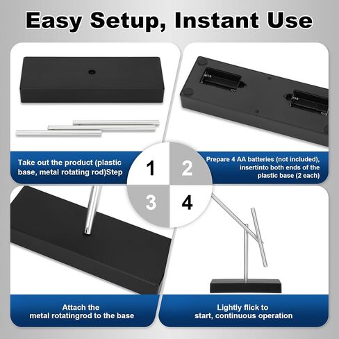 آلة الحركة الدائمة، بندول الفوضى، العصي المتأرجحة، منحوتة الطاقة الحركية، ديكور مكتب المكتب وزخرفة المنزل، هدية للاسترخاء لتخفيف التوتر in Kuwait