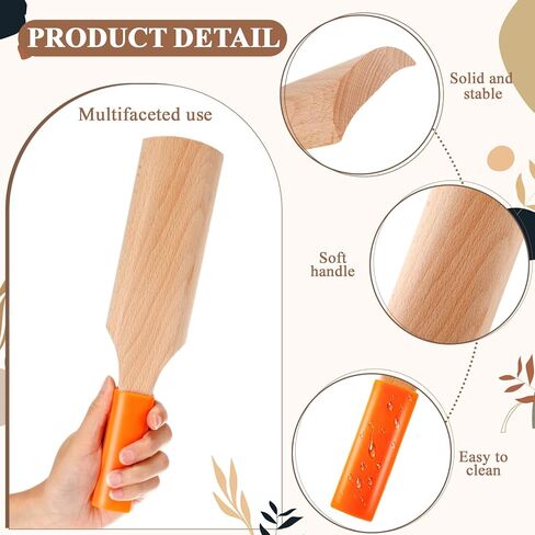 Reallnaive Wooden Clay Paddle for Pottery and Ceramics 11.18 Inch Pottery Paddle Sculpture Ceramic Art Wooden Clapper Sculpting Carving Modeling Tools with Silicone Sleeve for DIY Ceramic Art Crafts in Saudi Arabia