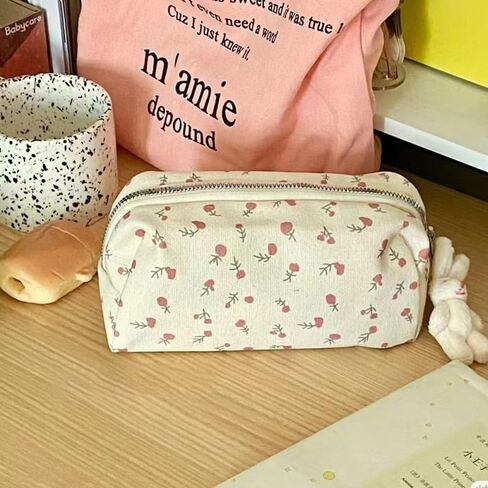 Pencil Case Large Capacity Pencil Pouch with Durable Zipper Floral Printing Pen Bag for Women & Men in Saudi Arabia