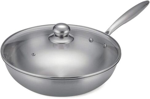 5 Quart Nonstick Woks and Stir Fry Pans with Lid Nonstick Ceramic Wok with Lid Nonstick Frying Wok Flat Bottom Induction Compatible (Color : B) (B) in Saudi Arabia