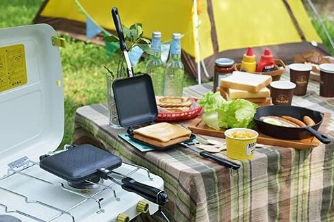 صانعة الساندوتشات الساخنة بانيني بريس، مقلاة شواء بانيني غير لاصقة مع مقبض، مقلاة قلاب من الألومنيوم للمنزل والتخييم في الهواء الطلق، عبوة واحدة in Kuwait