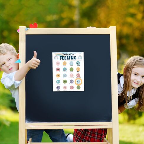 Magnetic Feeling Poster Chart Daily Mood Tracker Boho Style Feelings Chart with Magnetic Frame Piece Today I'm Feeling Magnet Poster for Self Reflection Concern School Classroom Home Office Supply in Saudi Arabia