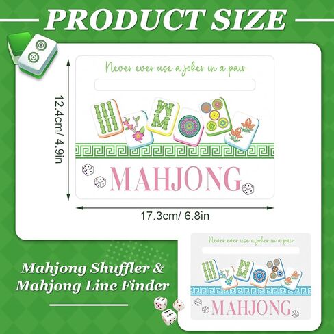 Soulchen 4 Pcs Mahjong Line Finder and Tile Mixer Shufflers 2 in 1 for Mahjong Card Guide and Shuffling, Rules Helper Reader, Plastic Mahjongs Accessories Gifts for Lovers Games Beginner Friendly in Saudi Arabia