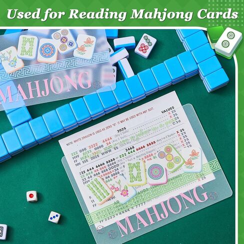 Soulchen 4 Pcs Mahjong Line Finder and Tile Mixer Shufflers 2 in 1 for Mahjong Card Guide and Shuffling, Rules Helper Reader, Plastic Mahjongs Accessories Gifts for Lovers Games Beginner Friendly in Saudi Arabia