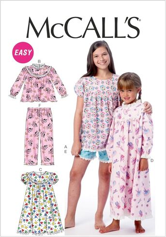 شركة McCall Pattern Company M6831 قمصان وفساتين وقصيرة وسراويل للأطفال/البنات، قالب خياطة، مقاس CHJ in Kuwait