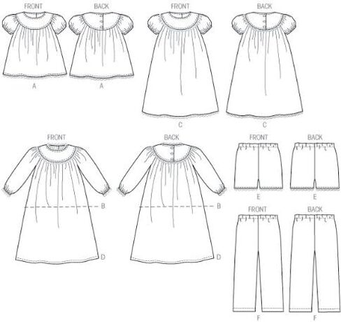 شركة McCall Pattern Company M6831 قمصان وفساتين وقصيرة وسراويل للأطفال/البنات، قالب خياطة، مقاس CHJ in Kuwait