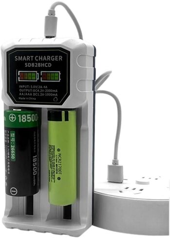 Smart Double Bay Type-C لـ 14500 26800 32650 خلية اكتشاف تلقائي والتحكم في الفتحة شحن بطارية USB مزدوج الفتحة ذكي in Saudi Arabia