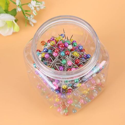 Qiilu 500Pcs Beads Needles Quilting Pins in Orange Fabric Covered Pin Cushion Bottle Sewing Craft High Performance Arts & Crafts Sewing Notions Supplies Pins Pincushions in Saudi Arabia