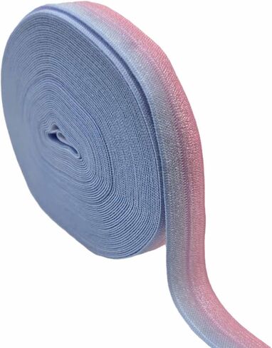 أضعاف على مرونة، 5/8 "X10 ياردة، قوس قزح الباستيل FOE مطاطا، الخياطة تمتد الشريط دنة الفرقة للشعر القوس DIY الحرفية العلاقات الشعر عصابات الرأس الشريط النسيج (ألوان قوس قزح 6) in Kuwait