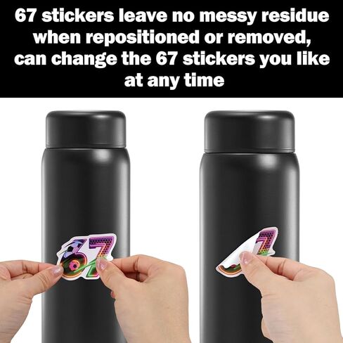 60PCS Six Seven Stickers,Funny 6 7 Stickers,6 7 Birthday Decorations Meme Stickers,67 Valentines Cards,Vinyl Waterproof Decal for Water Bottle, Laptop Stickers for DIY Decorate, Phone in Kuwait