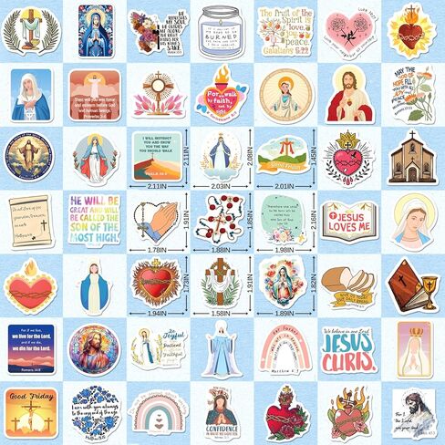 SigyoJeom 400PCS Catholic Stickers, Waterproof Bible Jesus Stickers for Kids Adults, Saint Vinyl Decals for Water Bottle Scrapbook Laptop, Catholic Gift, Virgin Mary Sacred Heart in Kuwait