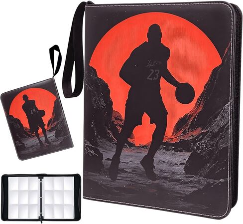 900 Pockets Baseball Card Binder, Trading Card Binder 9 Pocket with 50 Removable Sleeves Fits 900 Sport Cards, 3 Ring Card Holder Binder with Zipper, Collector Storage Album in Saudi Arabia