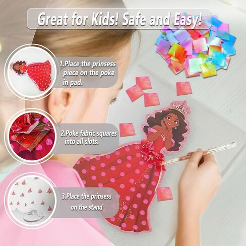 skyenchant Princess Poke in Art Kit - Magical Dress-Up Crafts, Creative Fun Activity for Girls, Best Birthday Gift for Ages 4-9 Years Old(8cpcs) (Princess-8) in Saudi Arabia