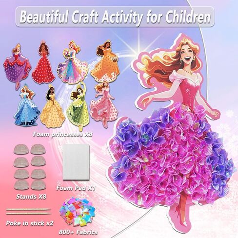 skyenchant Princess Poke in Art Kit - Magical Dress-Up Crafts, Creative Fun Activity for Girls, Best Birthday Gift for Ages 4-9 Years Old(8cpcs) (Princess-8) in Saudi Arabia