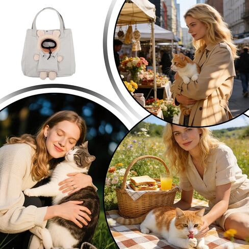 Dog Purse Carrier | Large Cute Canvas Soft Breathable Purse | Dog Carry Bag,for Travel Vet Visit Outdoor Grooming Daily Car Airplane Airport Outing Shopping Taxi Public Urban in Saudi Arabia