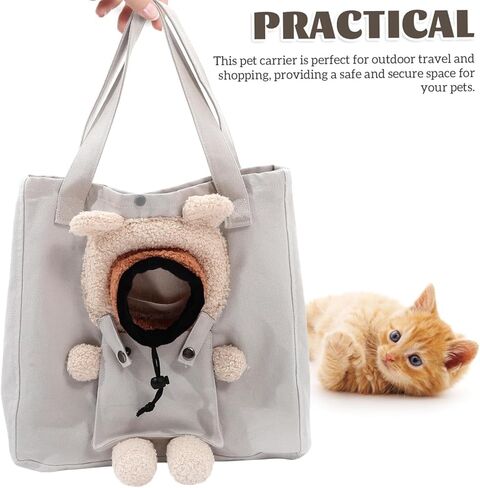 Cat Carrier Purse - Breathable Soft Canvas Cute Portable Large Pouch,Dog Carry Bag | for Travel Vet Visit Outdoor Grooming Daily Car Airplane Airport Outing Shopping Taxi Public Urban in Saudi Arabia