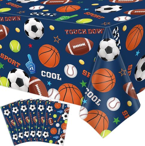 4 Pack Sports Party Decorations Sport Tablecloth Sport Theme Birthday Table Cloth Soccer Basketball Football Baseball Table Covers for Boys All Star Sports Themed Party Supplies 51 x 86 in in Saudi Arabia