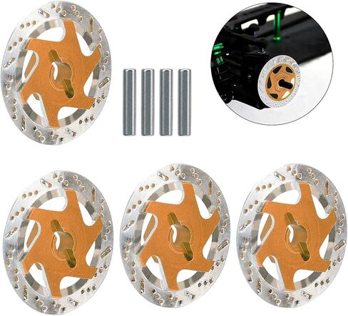 Universal 1/10 RC Car Aluminum Alloy Brake Disc Set, Metal Hex Adapter for Remote Control Car, CNC Machined, 4PCS for Sports CarSUV, AntiRust Red (Gold) in Saudi Arabia