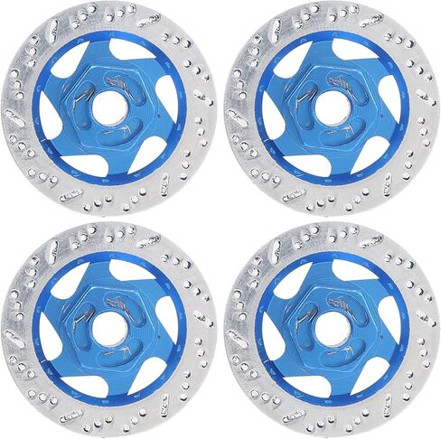 Universal 1/10 RC Car Aluminum Alloy Brake Disc Set, Metal Hex Adapter for Remote Control Car, CNC Machined, 4PCS for Sports CarSUV, AntiRust Red (Gold) in Saudi Arabia