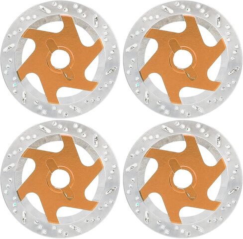 Universal 1/10 RC Car Aluminum Alloy Brake Disc Set, Metal Hex Adapter for Remote Control Car, CNC Machined, 4PCS for Sports CarSUV, AntiRust Red (Gold) in Saudi Arabia
