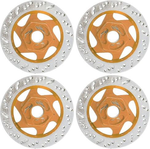 Universal 1/10 RC Car Aluminum Alloy Brake Disc Set, Metal Hex Adapter for Remote Control Car, CNC Machined, 4PCS for Sports CarSUV, AntiRust Red (Gold) in Saudi Arabia