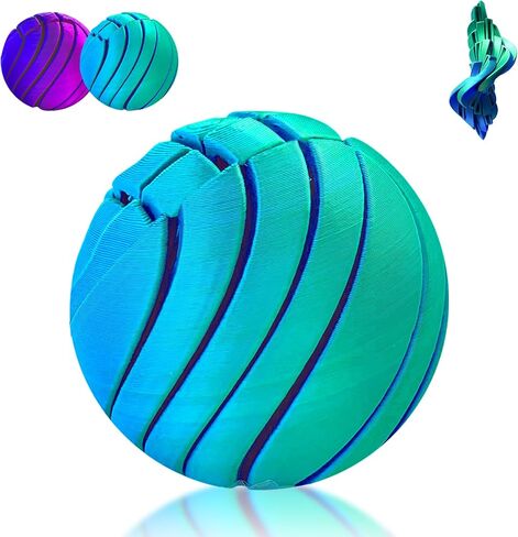 3D Printed Fidget Slime Ball Gear Sphere Stress Balls with Liquid Flow Effect 3D Printed Fidget Toys for Anxiety Relaxation Christmas Birthday Gifts(Blue Green) in Saudi Arabia