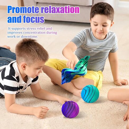 3D Printed Fidget Slime Ball Gear Sphere Stress Balls with Liquid Flow Effect 3D Printed Fidget Toys for Anxiety Relaxation Christmas Birthday Gifts(Blue Green) in Saudi Arabia