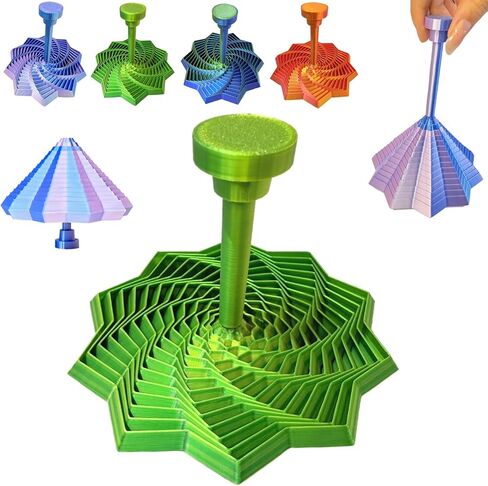 نجمة تململ حسية مطبوعة ثلاثية الأبعاد، ألعاب تململ كسورية قابلة للتوسيع 4.33 بوصة مثمنة مع مقبض قابل للفصل، تصميم حلزوني على شكل قرص العسل لعلاج اضطراب فرط الحركة ونقص الانتباه وتخفيف التوتر (أزرق وأخضر) in Kuwait