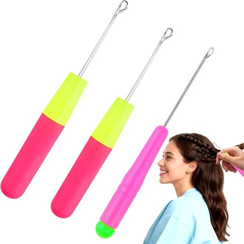 3 عبوات من أدوات خطاف المزلاج، 3 إبرة كروشيه مقاسات للشعر، إبر حياكة صغيرة جديلة متعددة الأغراض، خطاف كروشيه للشعر لصنع السجاد والوشاح، حرفة فنية (0.12+0.2+0.28 بوصة) in Saudi Arabia