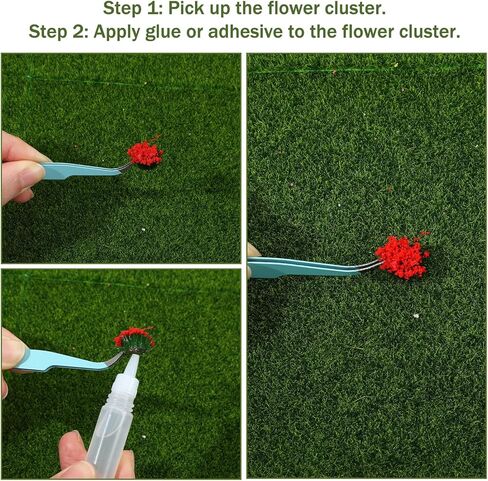49PCS Miniature Flowers Cluster for Crafts, DIY Miniature Colorful Flower Cluster, Static Grass Tufts, Self-Adhesive Flower Vegetation Groups, Diorama Base Materials Supplies for Train Railroad in Saudi Arabia