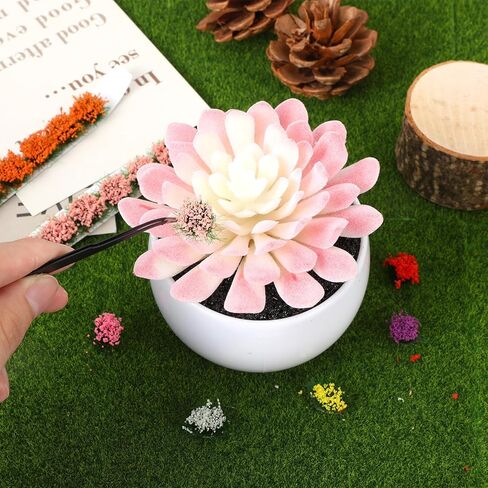 49PCS Miniature Flowers Cluster for Crafts, DIY Miniature Colorful Flower Cluster, Static Grass Tufts, Self-Adhesive Flower Vegetation Groups, Diorama Base Materials Supplies for Train Railroad in Saudi Arabia